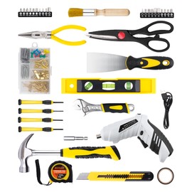 DIFFLIFE 136 Piece Tool Set,General Household Hand Tool Kit with Plastic Toolbox Storage Case-136 Piece…