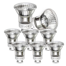 Bonlux Mini 35W GU10 Halogen Bulbs Dimmable Reflector Bulbs Warm White 2700-2800K, Spot Downlight Halogen Bulb Replacement for 3W Bulbs, GU10 2-pin Base 360 Lumen 220V-240V, 8 Pack