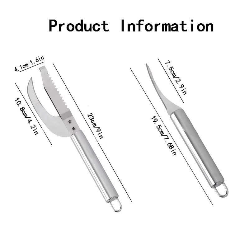 Wjwumha 4Pcs Shrimp Deveining Tool Fish Scaler Set, Shrimp Peeler,