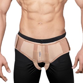 Wonder Care_Inguinal Hernia Support Truss brace for Single/Double Inguinal with Two Removable Compression Pads & Adjustable Groin Straps Surgery & injury Recovery belt-skin color XL