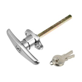 alxiang Universal Piece of 1 Truck Door Lock Cap Locking T-Handle with 2 Silver Ton Metal 100MM / 3.94"(L)-Dimension 226G-NET Weight UPO1TDLCLTHW2KST 901-81571