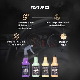 Lane's Car Products Carnauba Car Wax Kit, with Carnauba Soft Wax, Nana Wax, Gold Edition Wax & Shine Spray, Exterior Car Care Products, Multi Surface Car Polish for Quick Shine, Car Gifts for Men-32oz