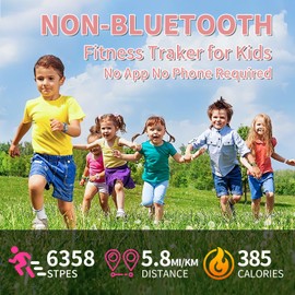 HUYVMAY Kid's watch with Pedometer, No App No Bluetooth Fitness Tracker Watch for Girl Boy Kids, IP68 Waterproof Digital Watch with 2 Alarm Clocks, Stopwatch, Distance/Calories/Step Counter