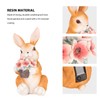 Solar Rabbit Statue Cute Handpainted Resin Bunny Statue Decor Rabbit