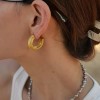 ZARD Textured Bold Hoop Earrings in 14K Gold