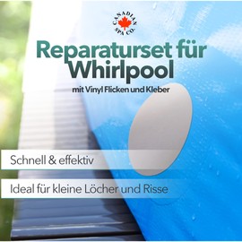 CANADIAN SPA CO. Hot Tub Repair Kit with Vinyl Patches, Vinyl Glue and Application Tool, Hot Tub Patch Set for Small Holes and Cracks