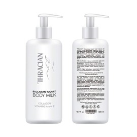 Thracian Bulgarian Yogurt Natural Moisturizing Body Milk with Essential Oils, Collagen, Vitamins E & A, Extra Soothing Lotion for Sensitive and Dry Skin, Non-Greasy, 500 ml, 16.9 Fl Oz