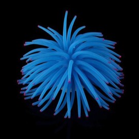 UUPP Artificial Soft Sea Anemone Coral Plant for Aquarium Fish Tank Decoration Silicone Aquarium Ornament, Blue