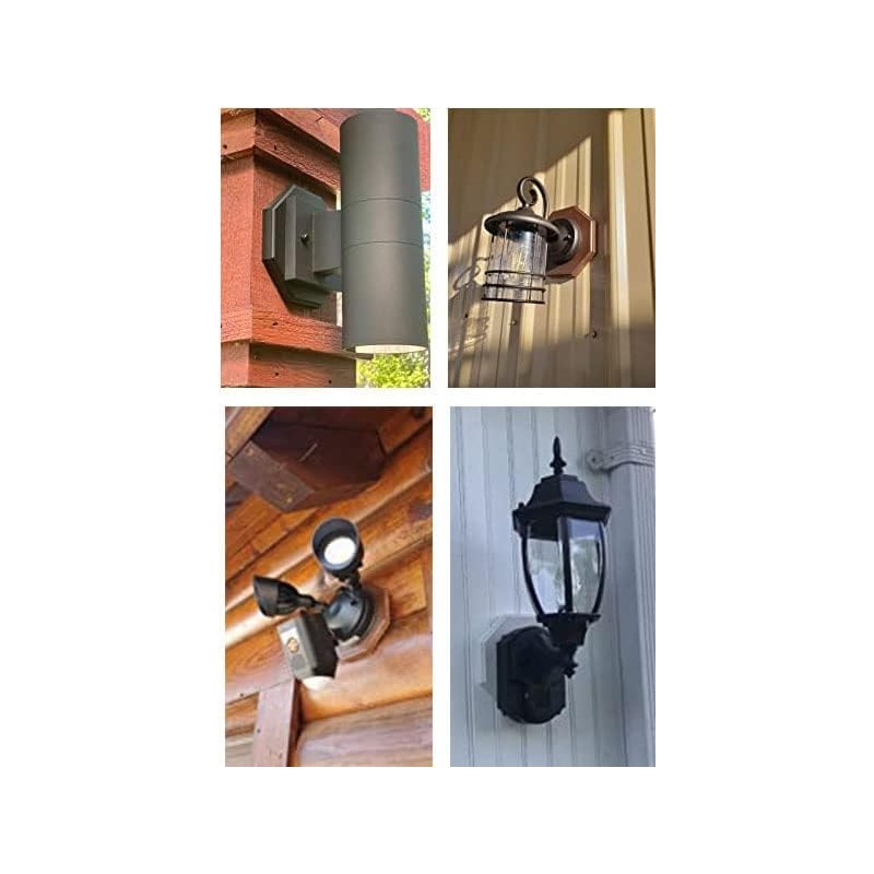 iMBAPrice IMBA-8161-BK Vertical Siding Lamp Octagon Mounting Kit with Built-in