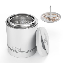 LifeBasis Ultrasonic Cleaner for Dentures, Portable Ultrasonic Jewelry Cleaner 7.4 OZ (220ML) 42kHz Ultrasonic Retainer Cleaner Machine for Denture Retainer Aligner Jewelry Coins