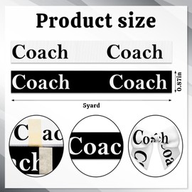 2 PCS Coach Grosgrain Ribbons 7/8" Black White Decor Ribbons 5 Yards, Coach Craft Ribbons for Football Baseball Sport Party Favor Decoration Holiday Birthday Gift Packaging DIY Supplies