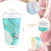 90 Pack 16 oz Marble Paper Coffee Cups Marble Disposable