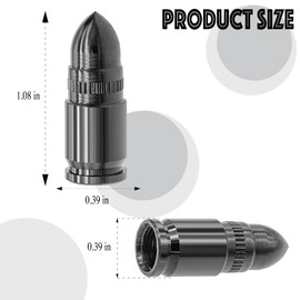 MEAJOO 4PCS Bullet Style Tire Valve Stem Caps, Air Caps Cover, Aluminum Alloy Dustproof and Waterproof Valve Caps Cover fits Cars, Trucks, Bikes, Motorcycles, Bicycles Tire Caps(Gray)