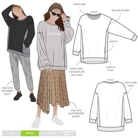 Style Arc Sewing Pattern - Fenix Sweatshirt (Sizes 04-16)