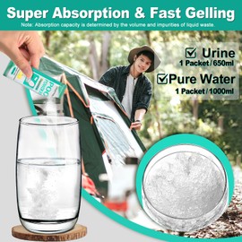 CRAZYTHUR Portable Toilet Gel, 70 Packets Camp Toilet Poo Gel, Lemon Scent, Eco for Outdoor Hiking and Camping