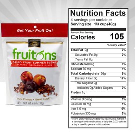 Traina Home Grown Fruitons California Sun Dried Summer Blend Fruit Mix - Peaches, Nectarines and Plums, No Sugar Added, Non GMO, Gluten Free, Kosher Certified, 6 oz pouch (pack of 2)
