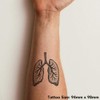 'Human Lungs' Temporary Tattoo - Water Resistant, Skin-Safe, Non-Toxic Transfer