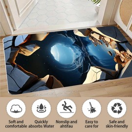 AVSMGP Alfombras Modernas con Ilusión Óptica 3D - Tapete Antideslizante Y Lavable con Efecto Ilusión Óptica para Entrada, Baño, Escaleras, Interiores Y Exteriores,R,1'4"x2'0"/40x60cm