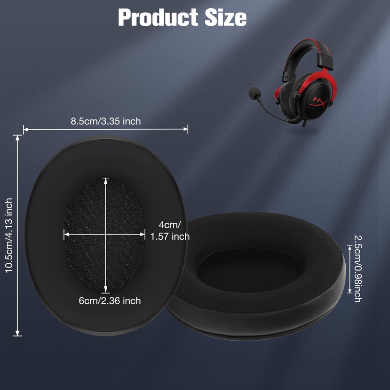 Yizhet 1 Pair Replacement Ear Pads Compatible with HyperX Cloud