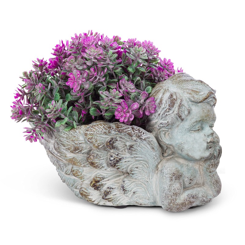 Abbott Collection Resting Cherub Planter-7" L