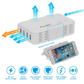 ALLWEI International Travel Adapter 220V to 110V Step Down Power Voltage Converter for Hair Straightener/Curling Iron, Universal Power Plug Adapter UK, US, AU, EU, IT, India …