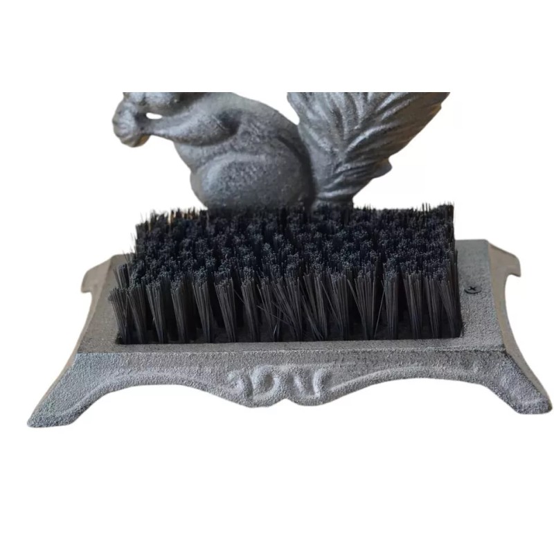Midwest Craft House Cast Iron Boot Scraper Brush Brown Squirrel