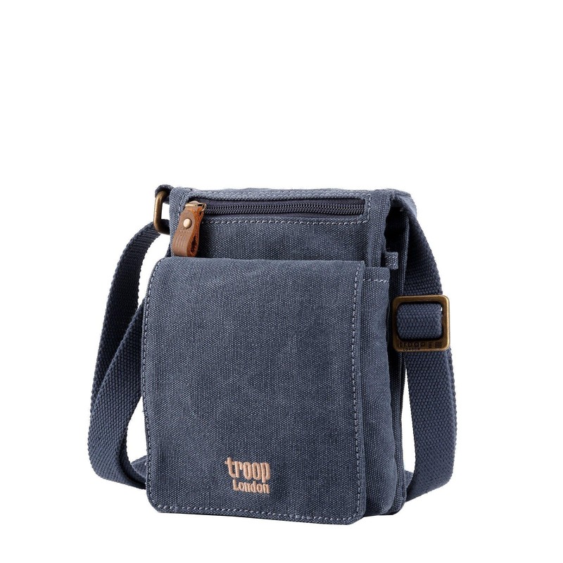 Troop London TRP0243L Classic Canvas Across Body Bag Charcoal