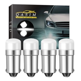 Qasim 1893 Bulb #313 miniature bayonet bulb 1818 1819 1820 1895 BA9S Led Bulb AC/DC 10-30volt for Outdoor Landscape Path Deck RV Camper Marine Boat Trailer Lighting-Pack of 4 White