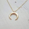 Double Horn Necklace,Gold Horn necklace,Moon Necklace,Crescent Moon,Boho Necklace