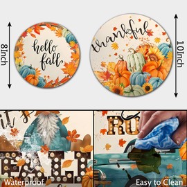 Tucocoo Thankful Electric Stove Burner Covers，4 Pcs Fall Decor Round Stove Burner Cover，8 Inches and 10 Inches，Gas Stove Burner Cover,Metal Cooktop Autumn Pumpkin Decorative Home Decor,Kitchen Decor
