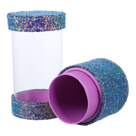 PACKOVE Sequin Makeup Brush Holder Organizer Portable Cosmetic Storage Box for Travel Elegant Glitter Design for Brushes Jewelry Accessories Stylish and Functional Beauty