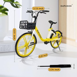 OUPUSON Finger Bike, for Men Blue Fall Office Decor for Men 1：8 Home Decorations for Model, with Movable Handlebars,Brake ，Fit Placed in Cafe,Bedroom,Living Room Become Collectibles (Blue)