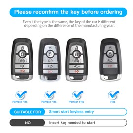 MILD EAST For Ford Key Fob Cover with Keychain, Soft TPU Key Case Shell Full Protection for Ford Explorer Fusion Escape Edge Expedition F150 F250 F350 F450 F550 Maverick Mustang(Black)