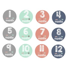 NUOBESTY Baby Monthly Stickers 1-12 Monthly Milestone Stickers for Baby Boy an Girl