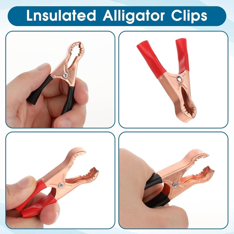 12 Pcs 50A Crocodile Clips, 80mm Copper-Plated Alligator Clips in