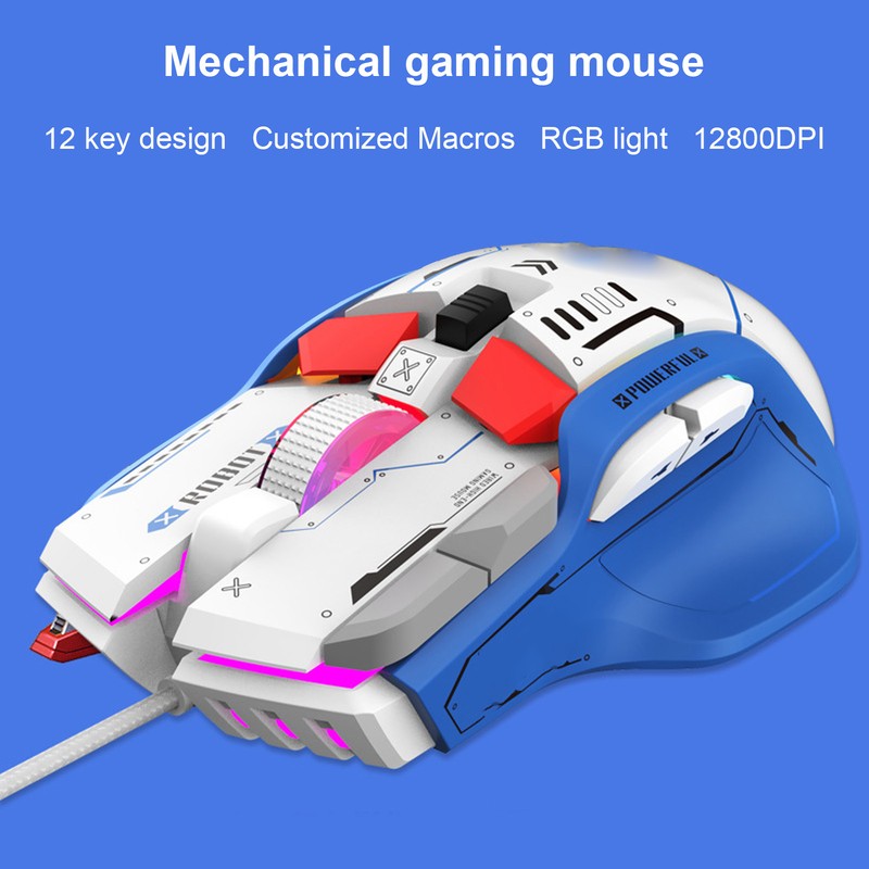 Wired Mechanical Mouse Macro Programming RGB Light Mouse 12800 DPI
