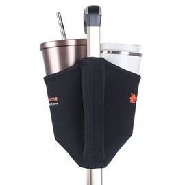 simpletome Luggage Travel Cup Holder, Portable Drink Caddy Bag Holds Two Coffee Mugs Frees Your Hands for Drinks Rolls on All Suitcase Handles Traveler Accessory (Black)