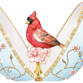 Bradford Heavenly Messenger Egg Music Box Handcrafted of Heirloom Porcelain 6.5"