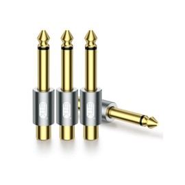 EMK 4Pack RCA to 1/4" Audio Adapter, 6.35mm Mono Plug Male to RCA Female Gold Plated Pure Copper(Grey)