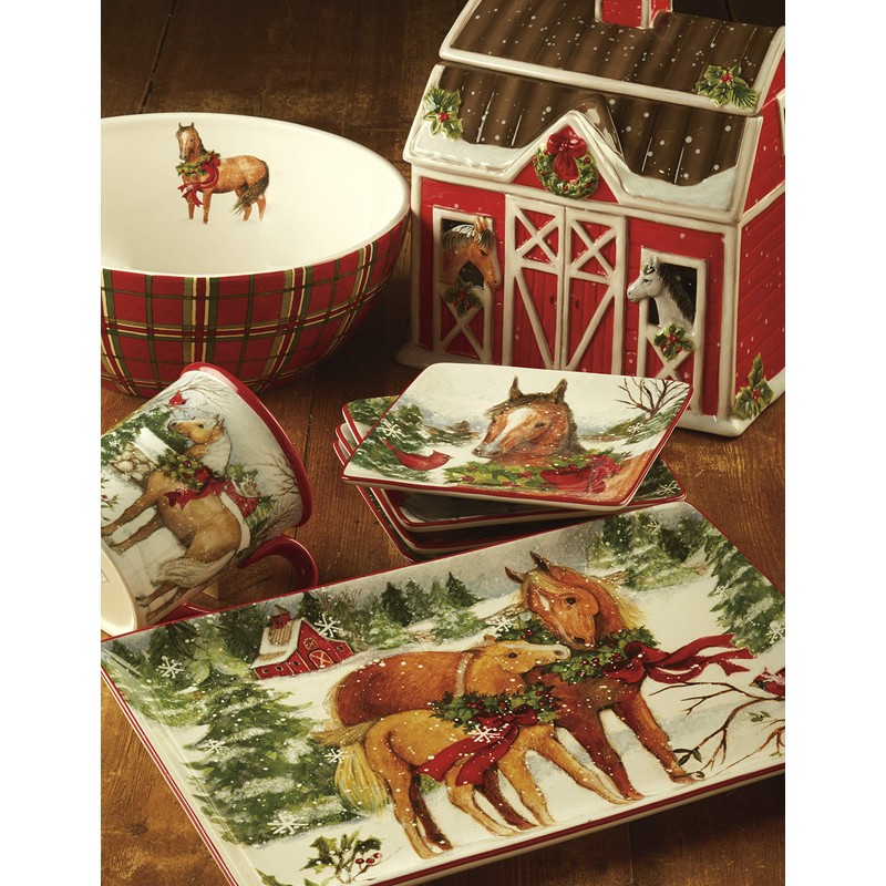 Christmas on the Farm Serving/Pasta Bowl 13.25" x 3", Multicolor