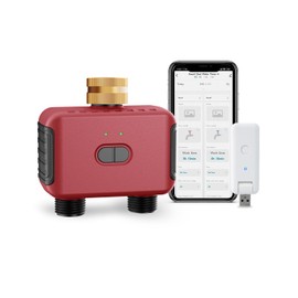GIEX WI-FI 2-Zone Irrigation Timer, Intelligent Garden Irrigation Controller for Hoses, Compatible with Tuya App and Smart Life