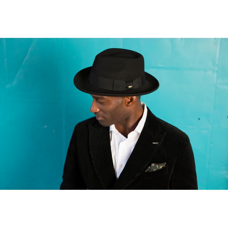 Scala Classico Men's Crushable Wool Felt Fedora (Large, Olive)