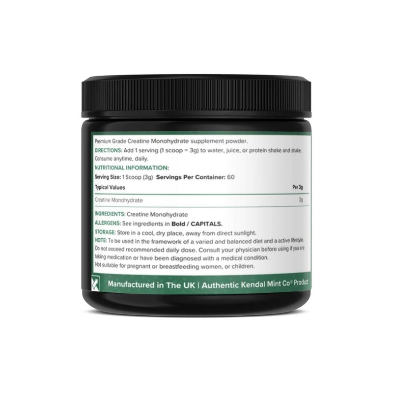 Kendal Mint Co Creatine Monohydrate Powder, 300g, 60 Servings, Unflavoured,