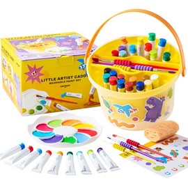 Jar Melo Kids Tempera Painting Set, Washable Paint Set for Kids Ages 4-8, Safe and Non-Toxic Mess Free Coloring, Tempera Paints for Drawing Art,Crafts, School Supplies