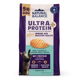 Natural Balance Ultra Protein Plus Dry Cat Food, Immune and Digestive Health Real Chicken & Chicken Meal, 5 lbs.