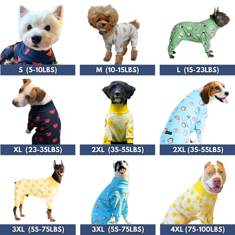 Spark Paws Dog Pajama, Dog Recovery Suit Male, Onesie, Ultra-Soft