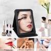 Ximruyuv Black Foldable Desk Mirror, 6.5×8.9” Adjustable Angle Rounded Rectangle