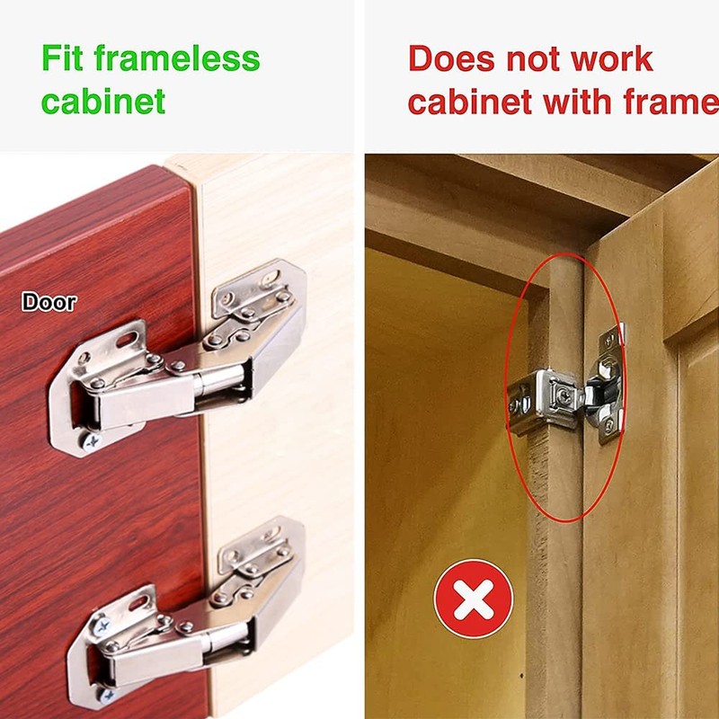 DOBOGA 4-Pack Hidden Hinges for Cabinet Doors Frameless, Concealed Cabinet
