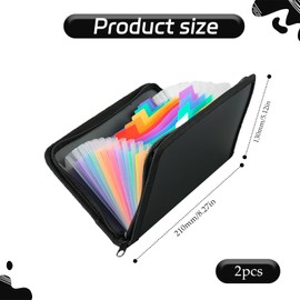 2 PCS Receipt Organiser, Receipt Holder, Receipt Folder, Expanding Flashcard Organiser, Zippered Expandable Accordion Folders for Storage Receipt,Invoice,Coupon, Monthly Budget Planner Organiser，flash