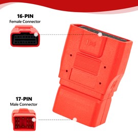 JUTA OBD1 17-Pin to OBD2 16-Pin Adapter Compatible with Toyota Vehicles 17 Pin Port OBD-I Connector Work with OBD-II Diagnostic Scanner